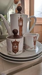 Vintage klokken servies, Mitterteich, Bavaria, porselein, Huis en Inrichting, Keuken | Servies, Gebruikt, Vintage, Ophalen of Verzenden