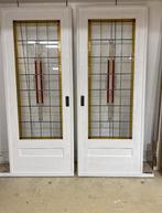 Glas in lood en suite deuren, schuifdeuren,  ensuite deuren, Doe-het-zelf en Verbouw, Ophalen, Gebruikt, 80 tot 100 cm, 215 cm of meer