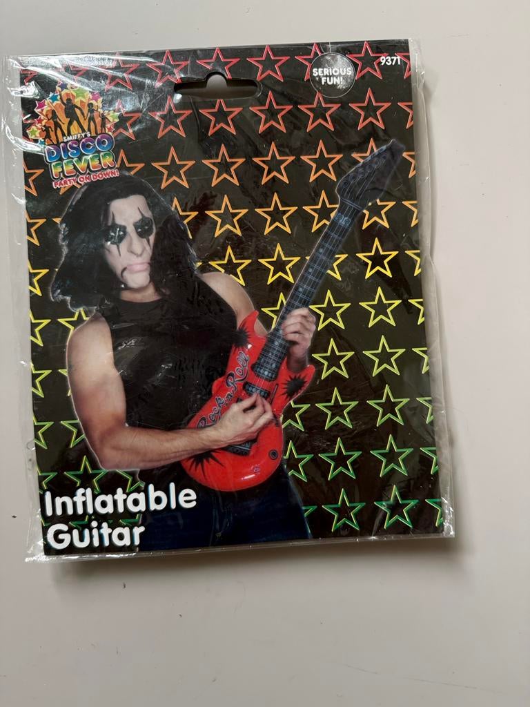 Opblaasbare Gitaar - Nieuw in Verpakking!, Carnaval, Nieuw, Overige maten, Ophalen of Verzenden