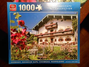 legpuzzel Bavarian Alps 1.000 stukjes compleet en netjes beschikbaar voor biedingen