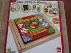 Houten SPEL "COW PATTERN BLOCKS" 4 functions in 1, NIEUW, Ophalen, Nieuw, Overige typen