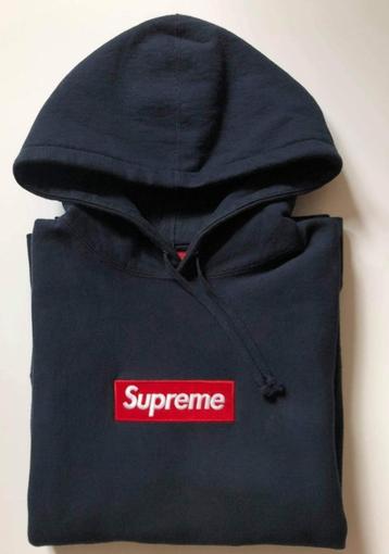 Supreme Box Logo Hoodie Trui Rood/Blauw *Origineel* Maat M