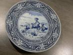 Wandbord sierbord Delft(s) 24 cm doorsnee met merktekens, Ophalen of Verzenden