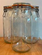 Grote glazen voorraadpotten 3 stuks, Huis en Inrichting, Keuken | Keukenbenodigdheden, Ophalen of Verzenden, Gebruikt
