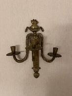 Vintage koperen wandkaarsenhouder – 3-armig, Ophalen, Koper