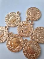 7 stuks bedels hangers goud metaal rond, Ophalen of Verzenden, Nieuw, Bedel