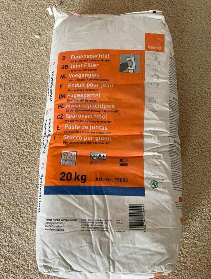 4x 20kg Fermacell Voegenvuller, Doe-het-zelf en Verbouw, Isolatie en Afdichting, Zo goed als nieuw, Vloerisolatie, Overige materialen