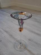 Art Deco Glas, Glas met bladgoud, Sierglas op hoge voet., Ophalen