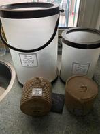 2 Riviera Maison Windlicht met Kaarsen, Overige materialen, Beige, Ophalen of Verzenden, Zo goed als nieuw