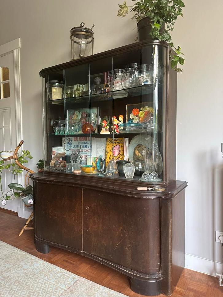 Art Déco Vitrinekast Jaren 30, Antiek en Kunst, Antiek | Meubels | Kasten, Ophalen of Verzenden