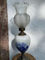 Vintage tafellamp Delfts blauw, Huis en Inrichting, Lampen | Tafellampen, Delfts Blauw, Gebruikt, Ophalen of Verzenden, Glas