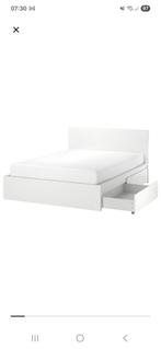 2 persoons bed 160cm breed, Huis en Inrichting, Slaapkamer | Bedden, Ophalen, Gebruikt, Wit, Tweepersoons