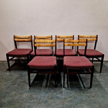 set van 6 vintage stoelen eetkamerstoelen jaren 60 jaren 70 beschikbaar voor biedingen