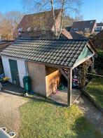 Houten schuur met overkapping, Tuin en Terras, Tuinhuizen, Ophalen, Gebruikt, 250 tot 500 cm, Schuur