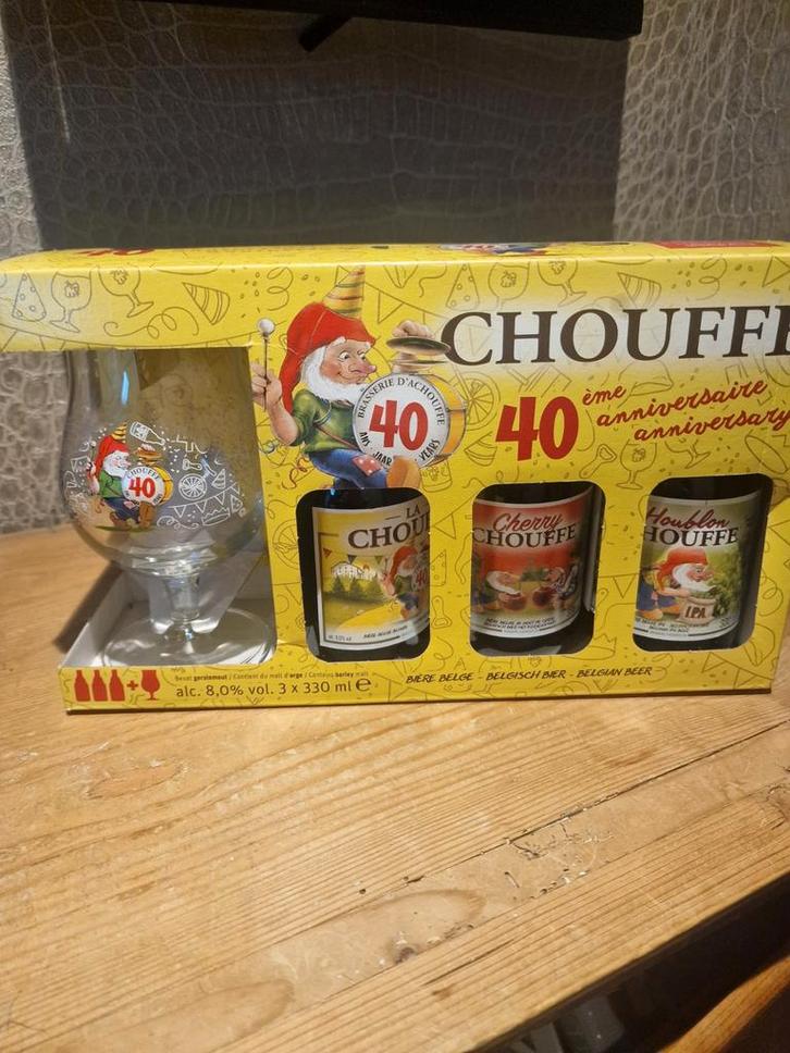 La Chouffe Bierglas Special Edition 40 Jaar, Verzamelen, Biermerken, Zo goed als nieuw, Glas of Glazen, Overige merken, Ophalen