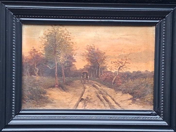 Louis Apol (1850-1936), Bosgezicht. Ca 1900. 42/35 cm., Antiek en Kunst, Kunst | Schilderijen | Klassiek, Ophalen