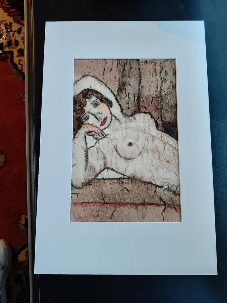 2950 Vrouwelijk naakt aquarel - 1965, Antiek en Kunst, Kunst | Tekeningen en Foto's, Ophalen of Verzenden