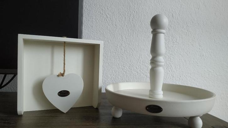 Puur Collection houten plateau en hart decoratie, Huis en Inrichting, Woonaccessoires | Schalen en Manden, Nieuw, Rond, Hout, Ophalen of Verzenden