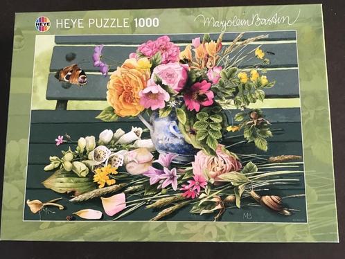 Heye Puzzel Marjolein Bastin Bench Stilleven 1000 stukjes, Hobby en Vrije tijd, Denksport en Puzzels, Legpuzzel, 500 t/m 1500 stukjes