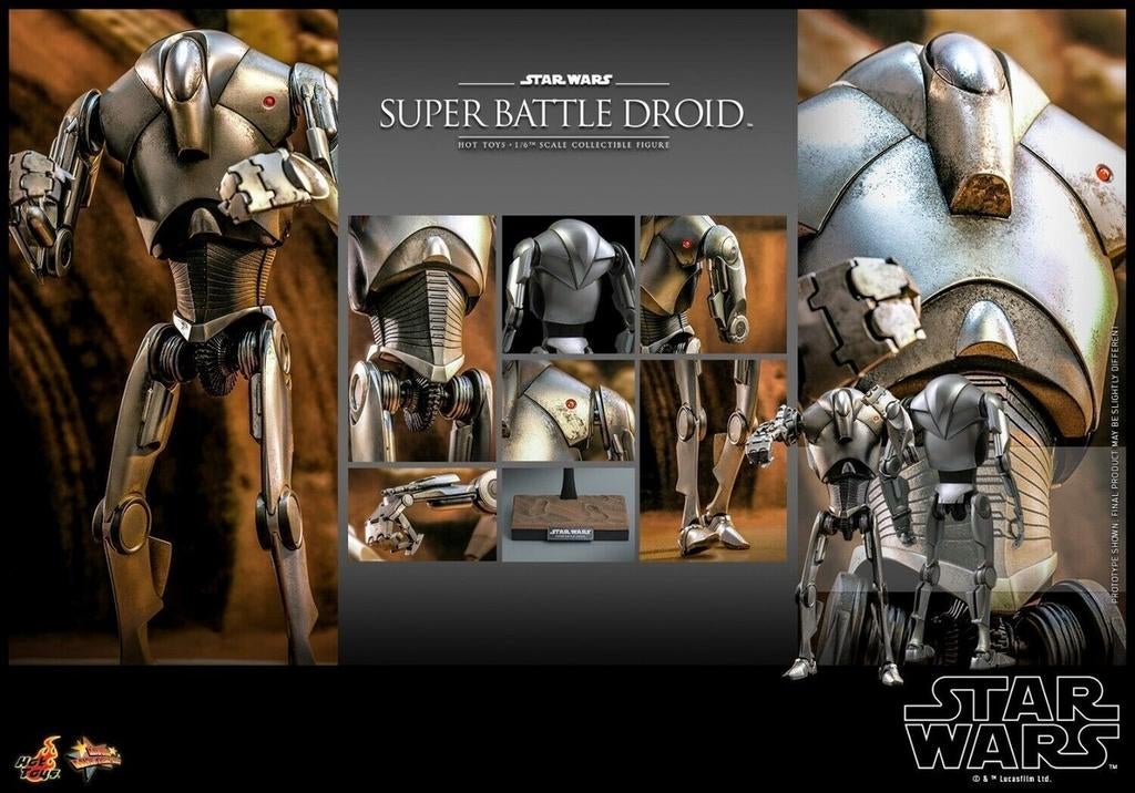 Star Wars Hot Toys Super Battle Droid, Ophalen of Verzenden, Zo goed als nieuw, Actiefiguurtje