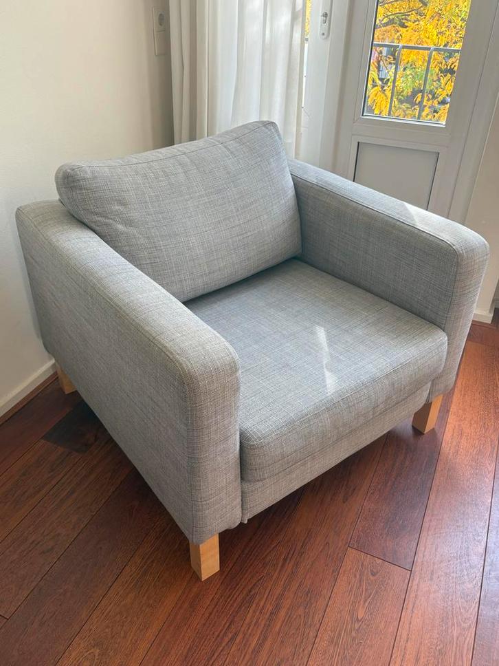 Gratis! Grote grijze fauteuil (100x100cm) - Arnhem, Huis en Inrichting, Fauteuils, Gebruikt, Stof, 100 tot 125 cm, 75 tot 100 cm