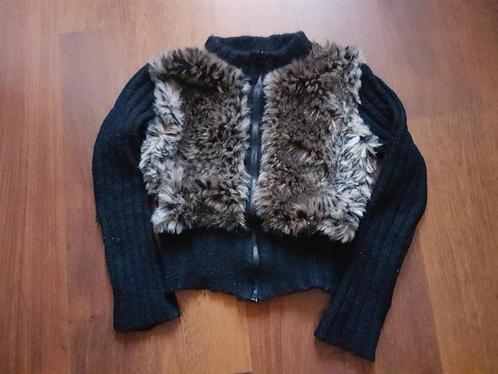 Lekker warm vest met nepbontje van OGO Geral tijgerprint - S, Kleding | Dames, Truien en Vesten, Gedragen, Maat 36 (S), Zwart