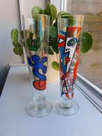 2 Aparte Lange Voetglazen - Ritzenhoff - Goed Staat, Verzamelen, Glas en Borrelglaasjes, Ophalen of Verzenden, Zo goed als nieuw