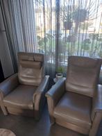 Leren fauteuils, Huis en Inrichting, Fauteuils, Ophalen, Zo goed als nieuw, 75 tot 100 cm, 50 tot 75 cm