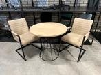 Kleine ronde eetkamertafel met 2 stoelen, Ophalen of Verzenden, Zo goed als nieuw, Minder dan 4 stoelen