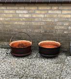 Gietijzeeen bakken, Tuin en Terras, Bloembakken en Plantenbakken, Ophalen, Minder dan 30 cm, Rond, Zo goed als nieuw