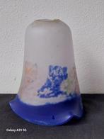 Authentieke Art Deco tulpvormige lampenkap van glaspasta, Ophalen of Verzenden