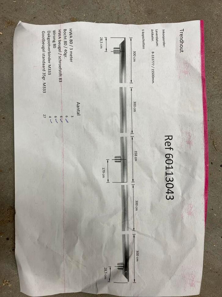 Nieuw Zinken Gootsysteem Compleet 30 Meter, Doe-het-zelf en Verbouw, Buizen en Afvoer, Nieuw, Dakgoot, Zink, 6 meter of meer, 80 mm of meer