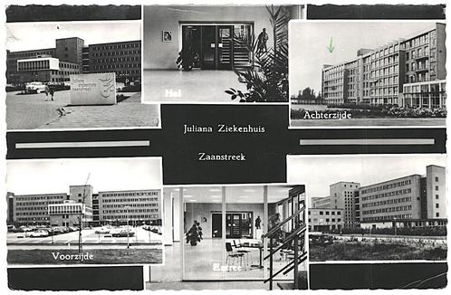 958278	Zaandam	1968 Ziekenhuis Wederopbouw	Juliana	Zaanstree, Verzamelen, Ansichtkaarten | Nederland, Gelopen, Noord-Holland, 1960 tot 1980