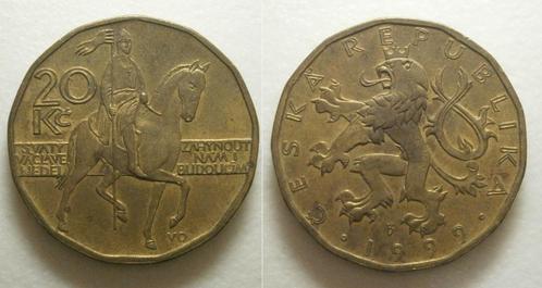 PD31284 Tsjechië 20 Korun 1999, Postzegels en Munten, Munten | Europa | Niet-Euromunten, Losse munt, Overige landen, Ophalen of Verzenden