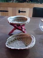 Abalone schelpen met standaard, Huis en Inrichting, Woonaccessoires | Overige, Ophalen of Verzenden, Zo goed als nieuw