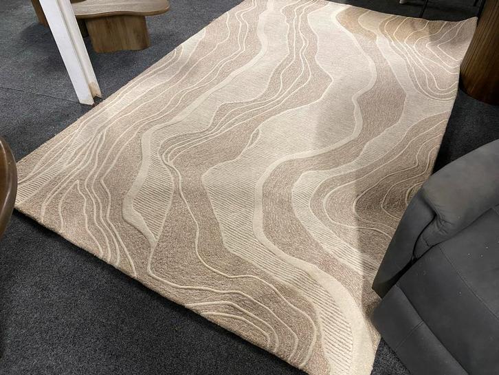 Nieuw beige wollen kleed 190x290 - showroommodel korting, Huis en Inrichting, Stoffering | Tapijten en Kleden, Nieuw, 150 tot 200 cm