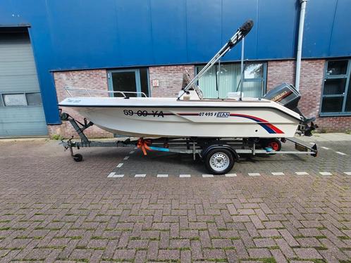 Consoleboot Elan 495 f mooie complete set, Watersport en Boten, Vis- en Consoleboten, Zo goed als nieuw, 3 tot 6 meter, Benzine