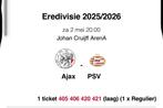 Ajax psv, Tickets en Kaartjes, Sport | Voetbal, Losse kaart, Eén persoon, Februari
