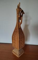 Surinaamse houten fles met houtsnijwerk, Antiek en Kunst, Ophalen of Verzenden