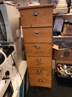 Hoge grenen ladekast met 6 lades, Huis en Inrichting, Kasten | Ladekasten, 5 laden of meer, Ophalen of Verzenden, 25 tot 50 cm