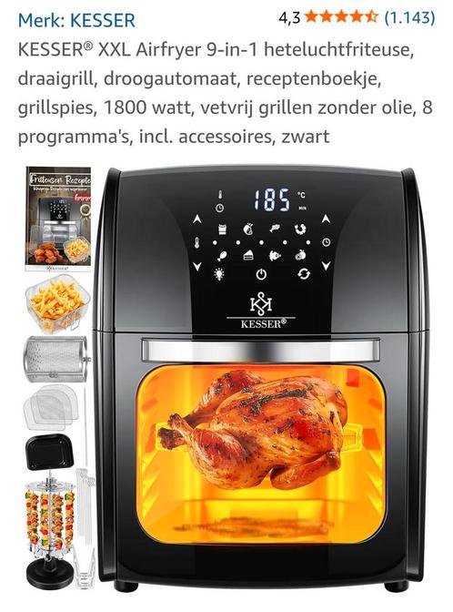 kesser digy-fry xxl, Witgoed en Apparatuur, Airfryers, Nieuw, Airfryer XXL, 1500 gram of meer, Ophalen
