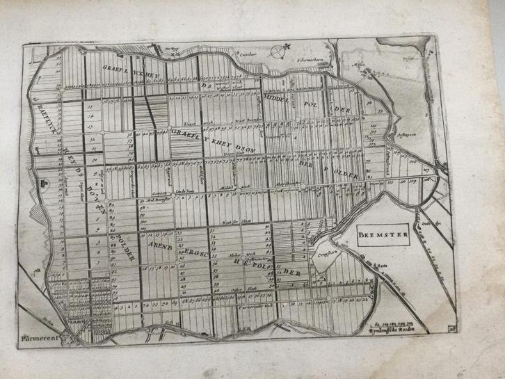 Noord Holland, de Beemster, Purmerend, Colom, 1660, Antiek en Kunst, Kunst | Etsen en Gravures, Verzenden