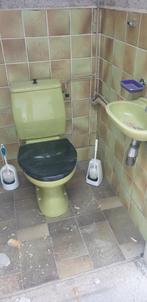 Vintage groene wc met spoelbak en wasbak, Doe-het-zelf en Verbouw, Tegels, Ophalen, Gebruikt, Minder dan 20 cm, Minder dan 20 cm