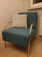 Retrostijl Woood Cato stoel, petrol, als nieuw, Huis en Inrichting, Ophalen, Minder dan 75 cm, Nieuw, Stof