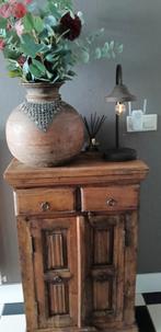 Sober/brocante oud Indiase/teak kastje, Huis en Inrichting, Kasten | Ladekasten, Ophalen, Sober/landelijk/brocante, 1 of 2 laden