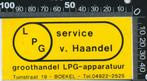 Sticker: Van Haandel LPG Service - Boekel, Verzamelen, Stickers, Ophalen of Verzenden