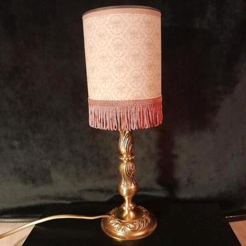 Uniek schemerlampje vintage boudoir stijl roze goud franje  beschikbaar voor biedingen