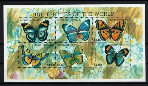 grenada 1997 pf blok vlinders insecten butterflies, Postzegels en Munten, Postzegels | Thematische zegels, Postfris, Dier of Natuur