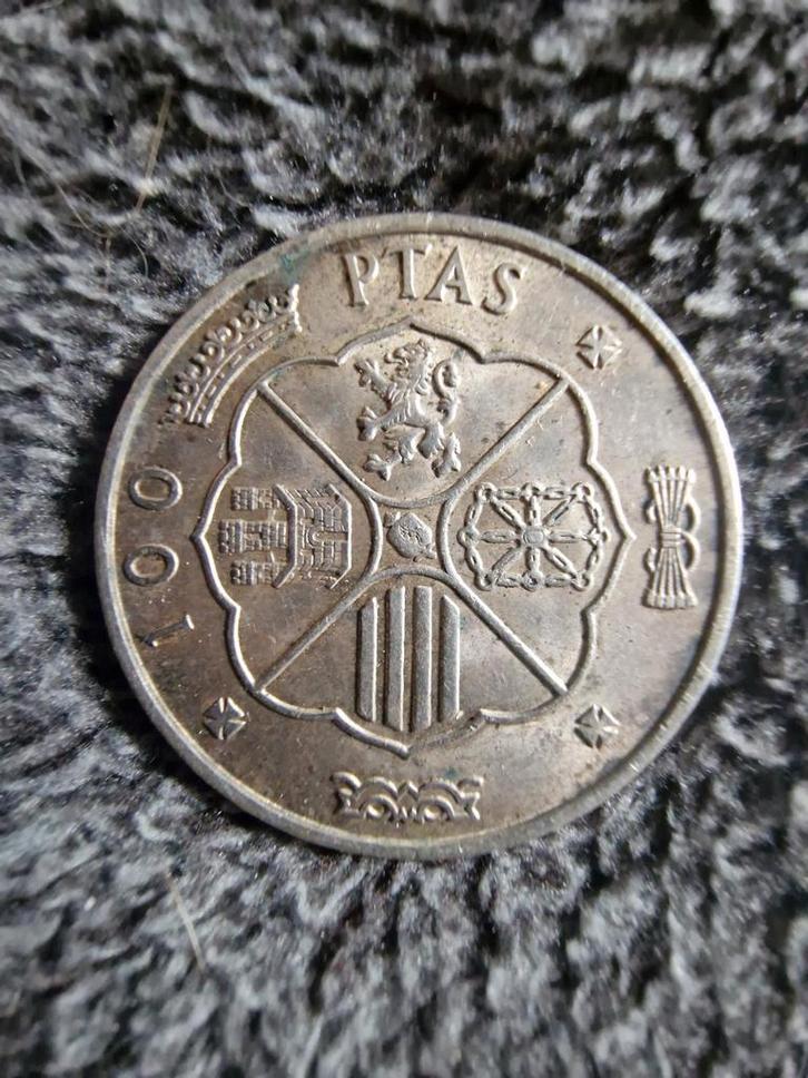 Spaanse 100 Ptas Munt - Franco 1966, Postzegels en Munten, Munten | Nederland, Losse munt, Overige waardes, Vóór koninkrijk, Zilver