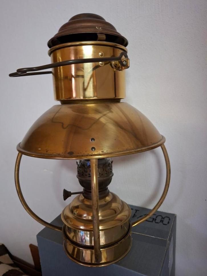 Antieke Messing Scheepslamp, Antiek en Kunst, Antiek | Lampen, Ophalen of Verzenden